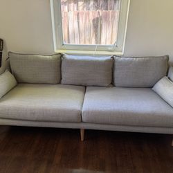 West Elm Grey Boucle Sofa