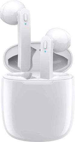 Wireless Bluetooth Earbuds 5.0 in-Ear Sports Headphones Stereo Sound Sweatproof Earphones with Charging Case