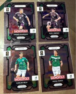 Mexico National Team 4 soccer card lot. Optic Donruss El Tri Futbol Soccer Etc Raul Jimenez Santiago Gimenez Hirving Chucky Lozano Edison Alvarez. Rat
