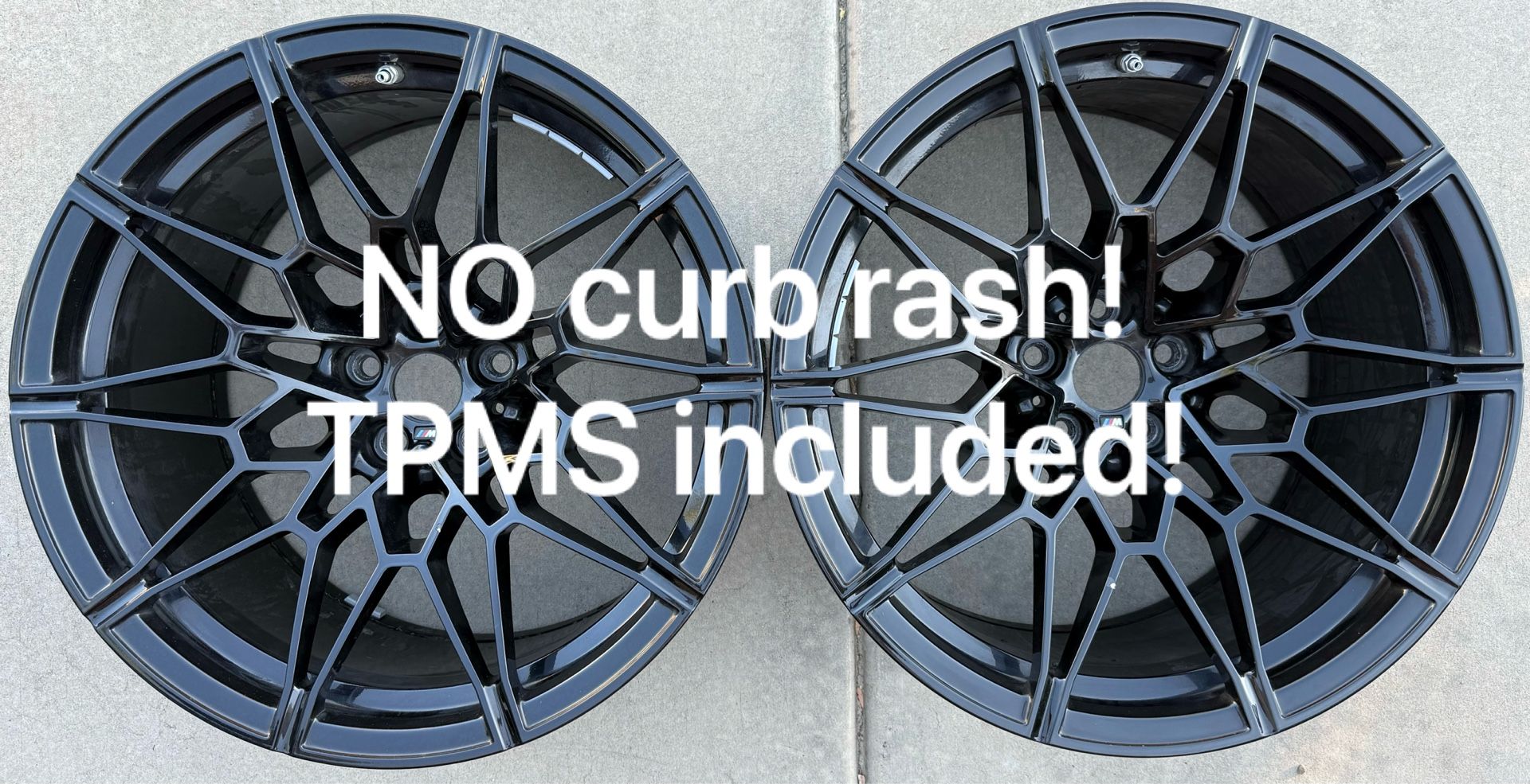 TWO LIKE NEW GENUINE OEM BMW G80 M3 G82 M4 BLACK 826M REAR 20” WHEELS RIMS!