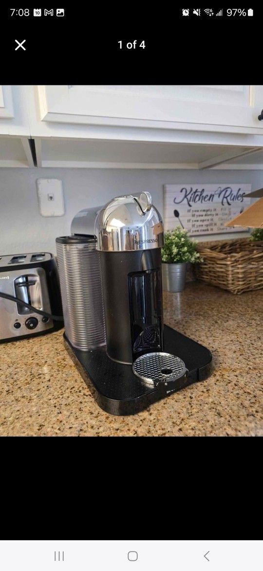 Nespresso Vertuo chrome Espresso Maker by Breville