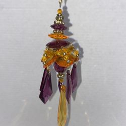 Purple Orange Gold Prism Gems Jewels Christmas Ornament Wind Chime Dangle Style 
