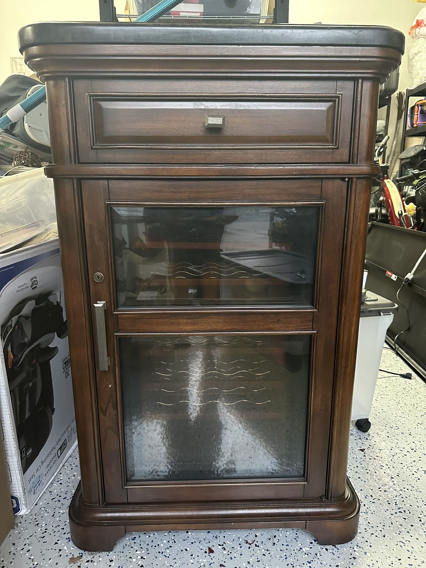 Tresanti Wine Fridge W/Black granite Top End Table Or Cabinet Use