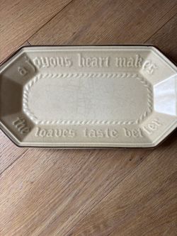 “SOURDOUGH” / HOMEMADE BREAD~~PFALTZGRAFF U.S.A. #528 BREAD DISH “A JOYOUS HEART MAKES THE LOAVES TASTE BETTER”