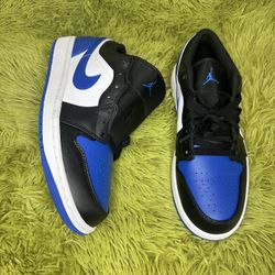 Nike Air Jordan 1 Low White Royal Blue Black White 553558-140 Size 9.5