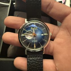 Bulova | Blue Dial Leather Strap Aerojet 96B374