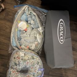 Playmat ,Graco Playard , Baby Donut pillow 