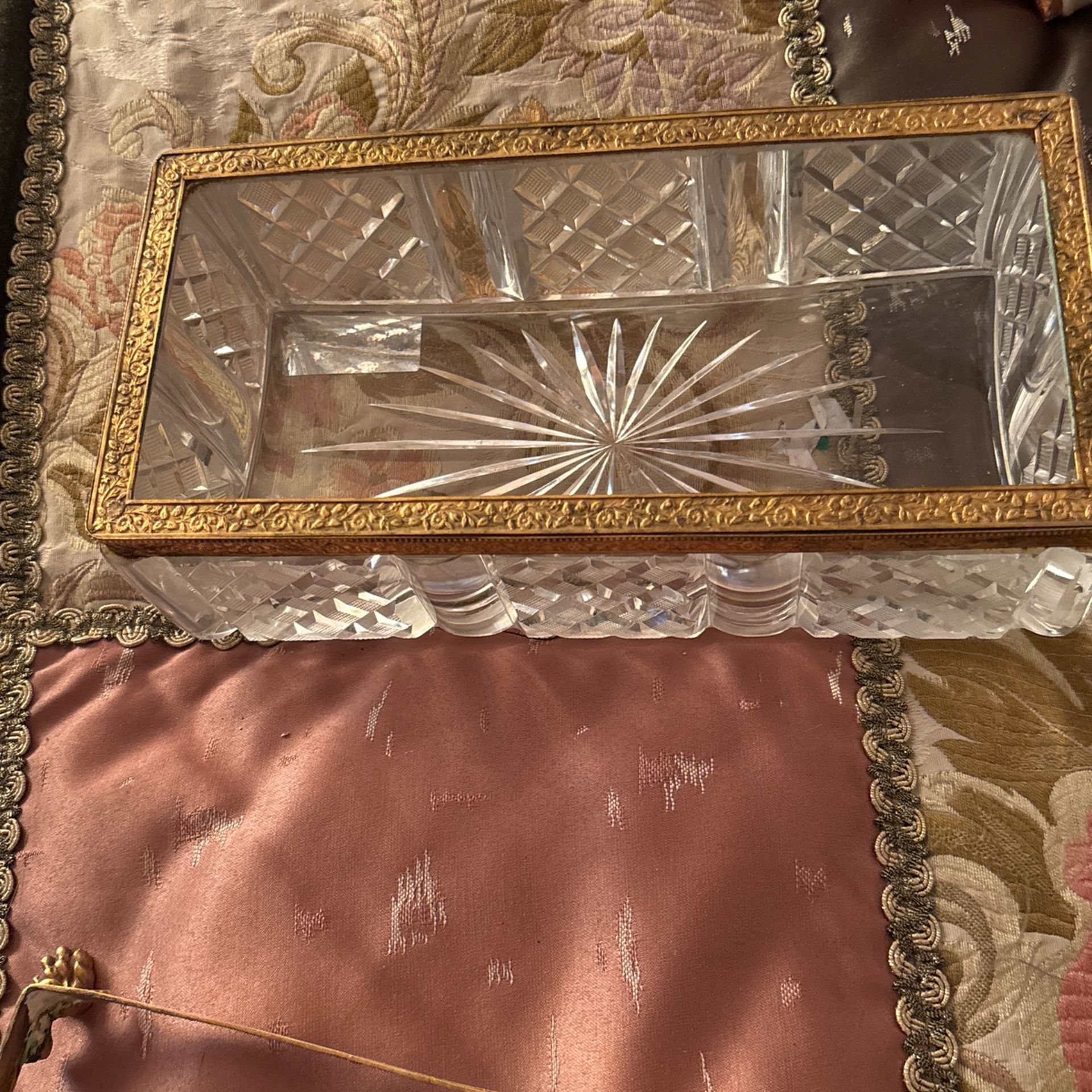 Antique Glass Tissue Box