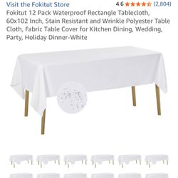 22 (8 unused) Different Size White Tablecloths