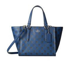 COACH Blue Black Crossbody in Floral  Leather