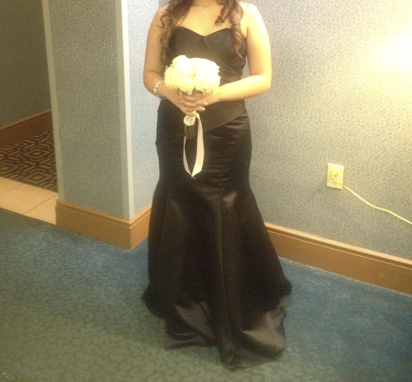 TWO Alfred Angelo strapless black bridesmaid dress