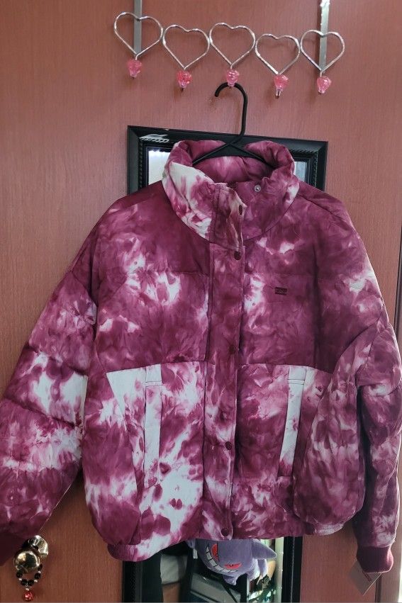 Pink Tye Dye Levis Winter Bomber jacket