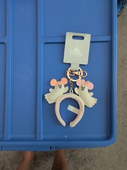 Mickey and Minnie Ghost Keychain