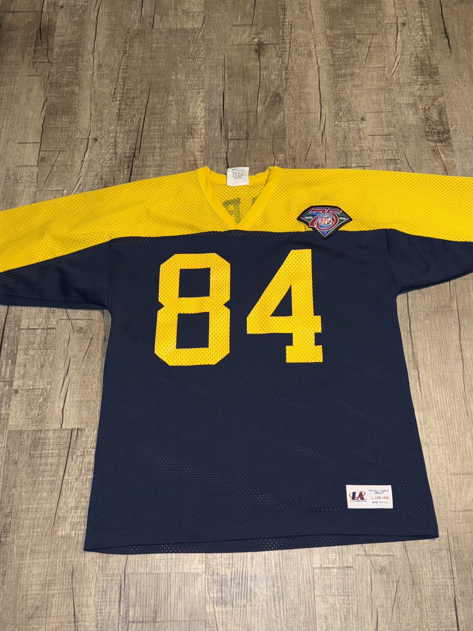 Vtg Green Bay Packers Sterling Sharpe NFL Football Jersey Mens Large 75th RARE