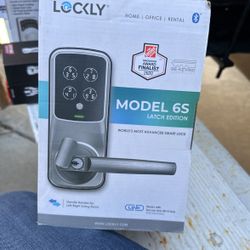 Model-S Satin Nickel Latch Smart Lock with Hack-proof Touchscreen Keypad, Temporary Access, Free App, Alexa/Hey Google