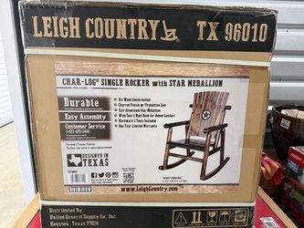 Leigh Country Char-Log Single Rocker with Star Medallion