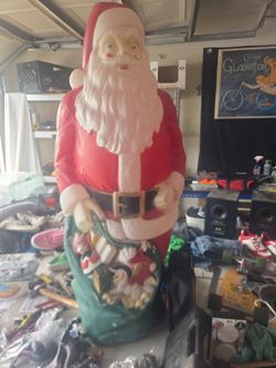 Large 46" vintage blow mold Santa outdoor christmas decoration
