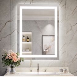 Backlit + Frontlit Tempered Glass Bathroom Mirrors 24-in..by 32