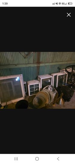 Lot of Used White Framed Windows