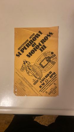 Vintage 1974 Super Bowl Of Motocross 3 Flyer.