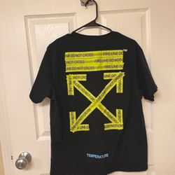 Off-White Fire Tape Arrows Graphic Print Oversized T Shirt