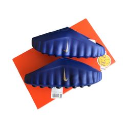 Size 8 - Nike Mind 001 Old Royal Slides Sneakers Womens Swoosh NEW!