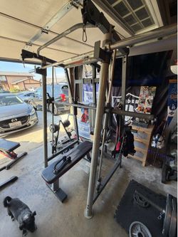 Smith machine & bench (no weights or bar)