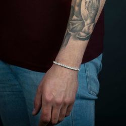 Crislu Men’s Tennis Bracelet Sterling 18k 7.5”