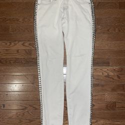 BDG white studded seam  cigarette ankle jeans
