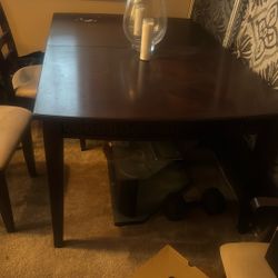 Wood table And 3 Chairs
