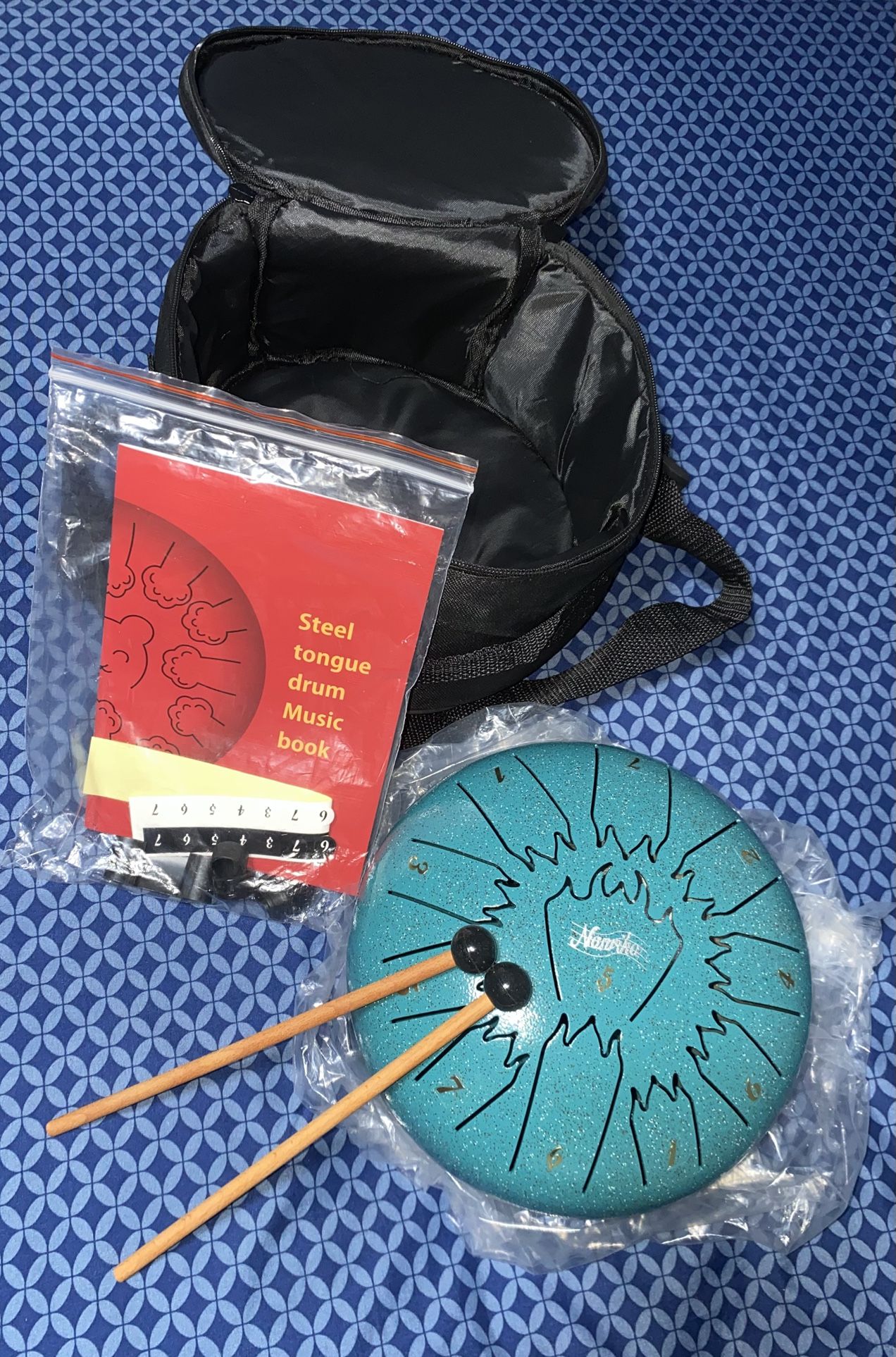 💥Steel Tongue Drum 8 Note Handpan Drum w/ Mallets+Music Book-READY TO PLAY! 🎶