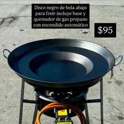 Comal De Fiero Nuevo Con Base I Quemador Para Freir/ Tacos, Enchiladas, Mojaras, Guaraches, Sopes 