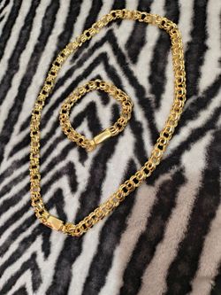New set gold plated tejido chino link $50 set Brownsville