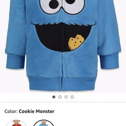 Cookie Monster Zip Up Fleece Hoodie 