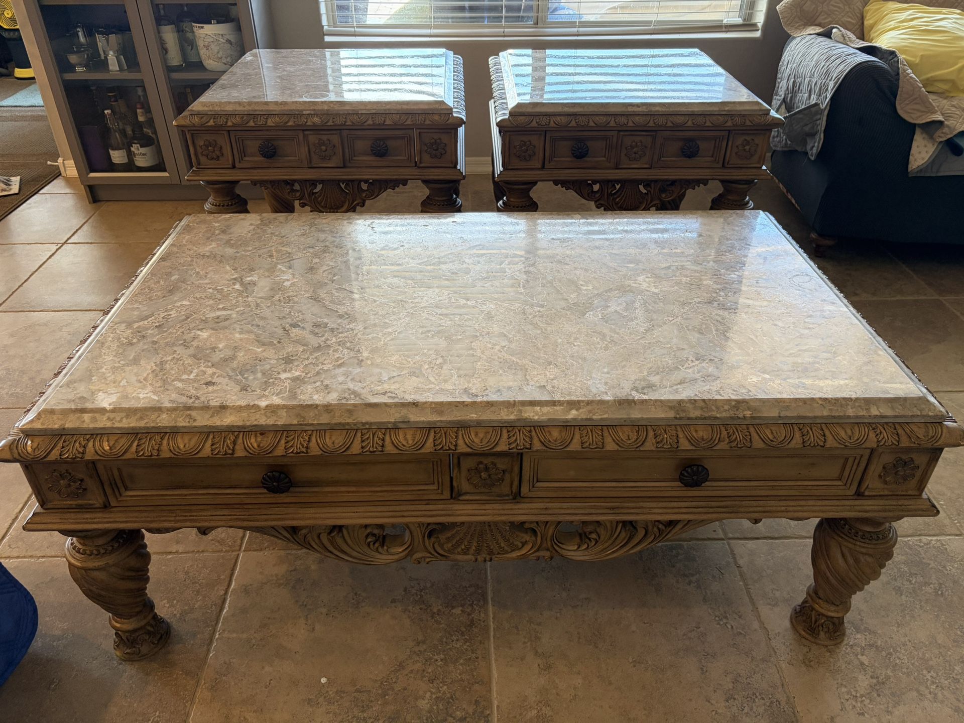 Marble Table Set