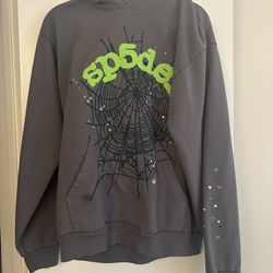 2023 Sp5der Wait Web Hoodie 'Slate Grey'