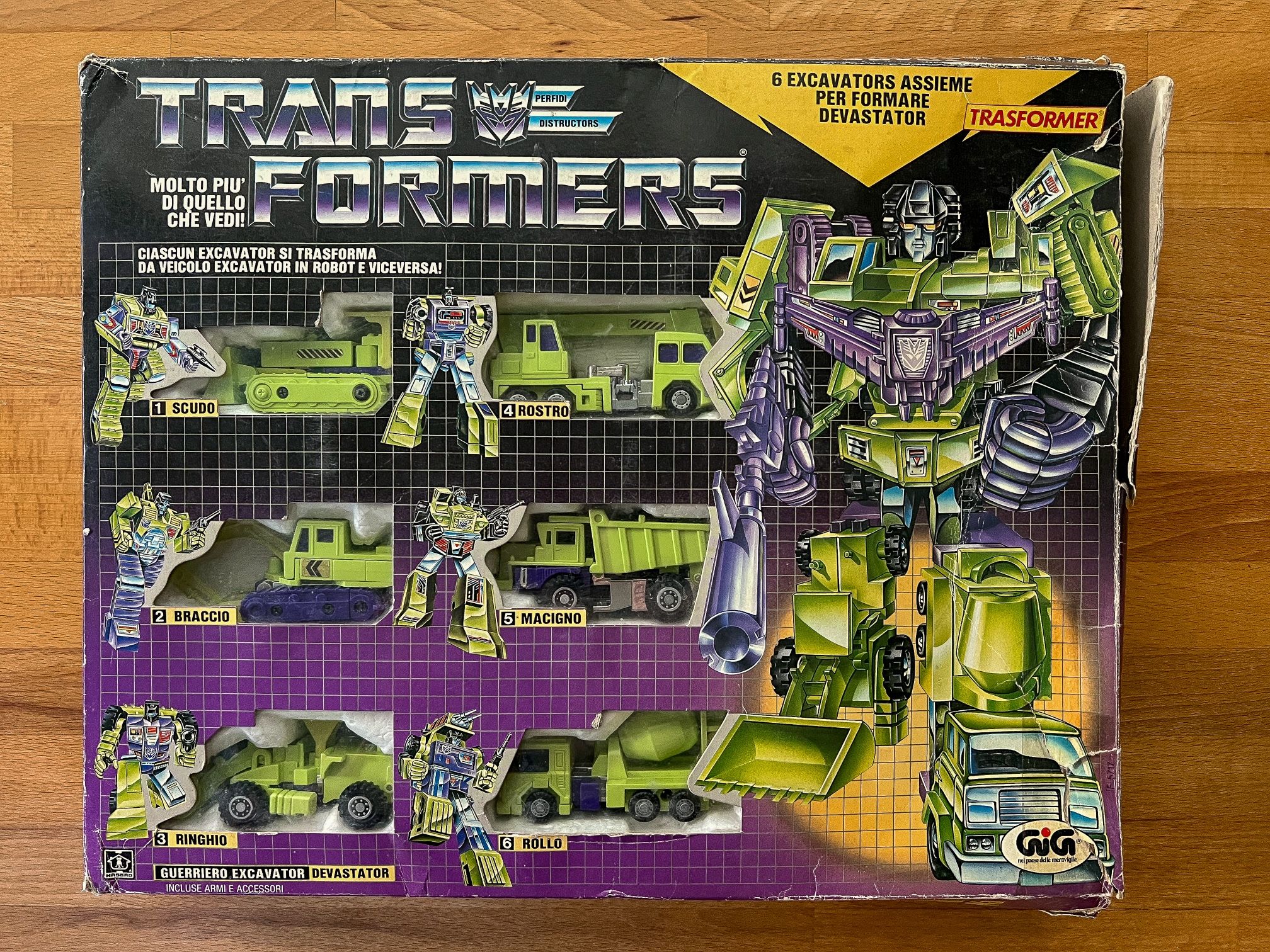 Vintage Original 1985 GIG Transformers G1 Devastor Giftset  in Foam with Box