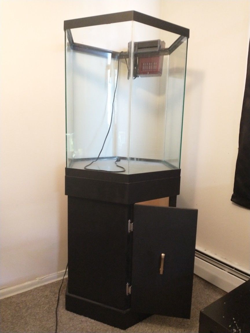 Newly Refurbished 55 Gallon Hexagon Aquarium w/ Stand