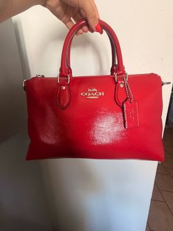 Coach Georgia Red Patent Leather Satchel Handbag