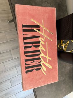 Hustle harder suede wall frame decor