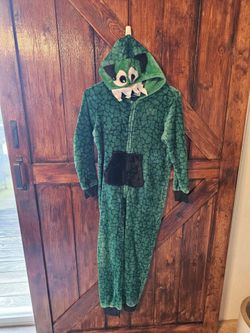 Kids Green Dinosaur Fleece Onesie