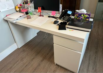 White office desk