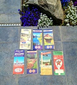 VINTAGE 1940's thru 1960's TRAVEL ROAD MAPS LOT. 7 TOTAL, ALL ONE PRICE....asking $40.00