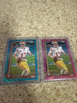 Topps chrome 49ers Brock Purdy Pink/250 Aqua /199