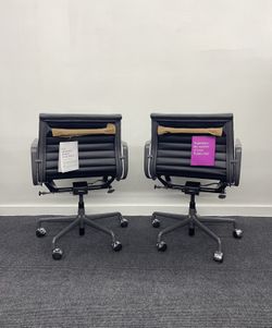 š„100% AUTHENTICš„BRAND NEW HERMAN MILLER EAMES ALUMINUM GROUP MANAGEMENT CHAIR! PNEUMATIC LIFT! MANY AVAILABLE! š„BLACK LEATHERš„