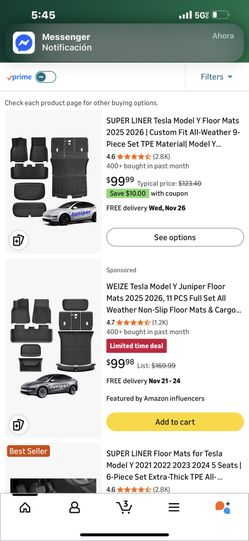 SUPER LINER Tesla Model Y Floor Mats 2025 2026 | Custom Fit All-Weather 9-Piece Set TPE Material| Model Y Juniper Floor Mats Back Seat Protector,Cargo