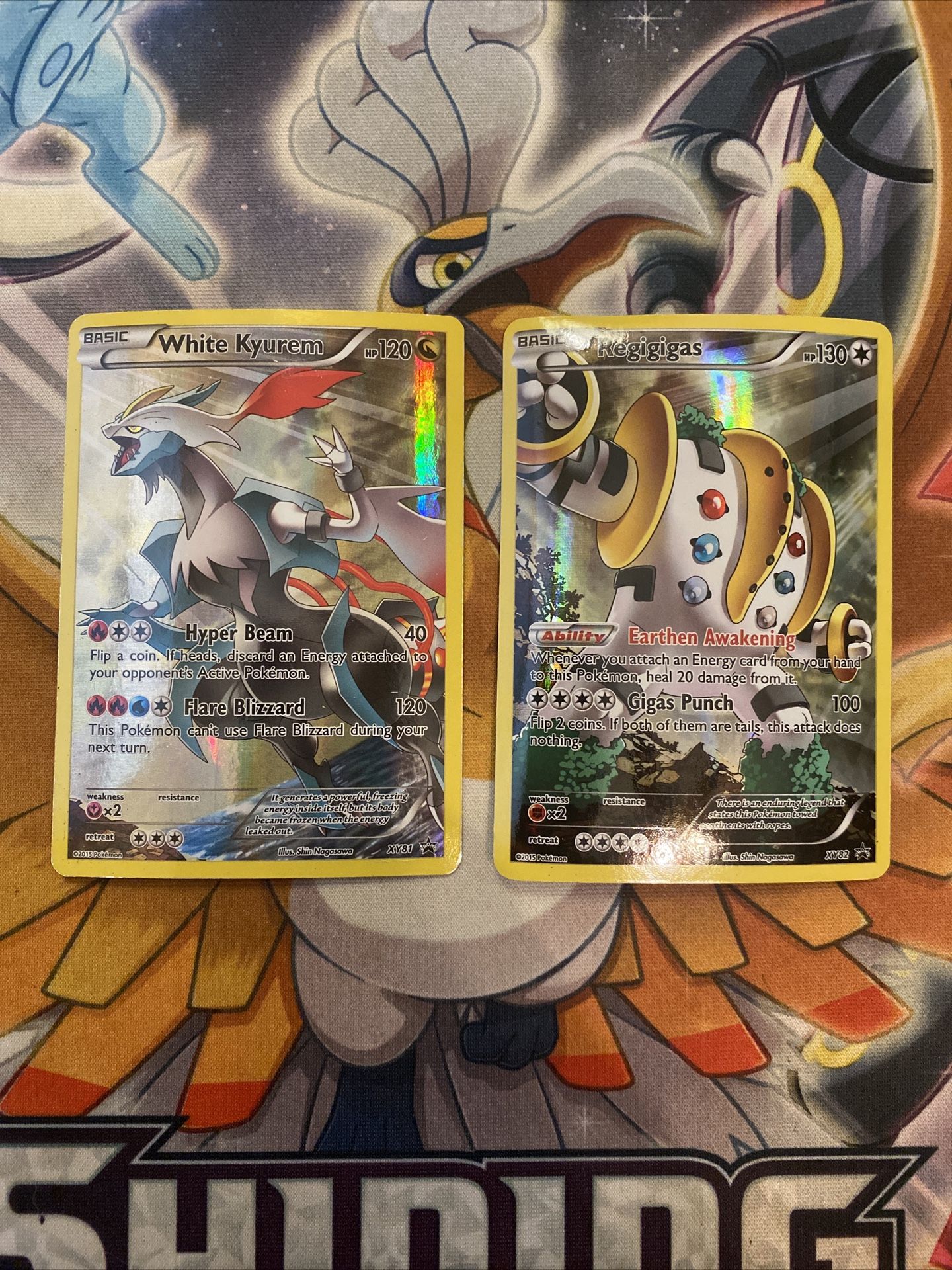 Pokemon White Kyurem XY81 & Regigigas XY82 Black Star Promos Holo Lot of 2 LP/NM