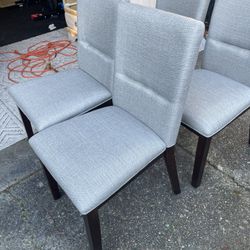 Nice 4 Modern Gray Dining Chairs  ( MADE IN VIETNAM) ( Like New