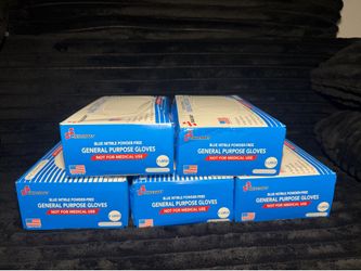 BLUE NITRILE POWDER-FREE GENERAL PURPOSE GLOVES NOT FOR MEDICAL