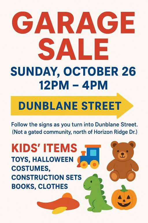 GARAGE SALE - Henderson- Sunday 10/26